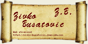 Živko Bušatović vizit kartica